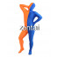Full Body Orange And Blue Mixed Colors Spandex Lycra Zentai