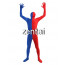 Full Body Blue And Red Mixed Colors Spandex Lycra Zentai