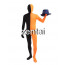 Full Body Black And Orange Mixed Colors Spandex Lycra Zentai