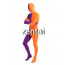 Full Body Purple And Orange Mixed Colors Spandex Lycra Zentai