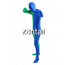 Full Body Green And Blue Mixed Colors Spandex Lycra Zentai