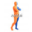 Full Body Orange And Blue Mixed Colors Spandex Lycra Zentai
