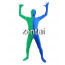 Full Body Green And Blue Mixed Colors Spandex Lycra Zentai