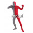 Full Body Gray And Dark Red Mixed Colors Spandex Lycra Zentai