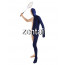 Full Body Flesh And Navy Blue Mixed Colors Spandex Lycra Zentai
