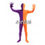 Full Body Purple And Orange Mixed Colors Spandex Lycra Zentai