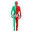 Full Body Red And Green Mixed Colors Spandex Lycra Zentai