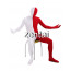 Full Body White And Dark Red Mixed Colors Spandex Lycra Zentai