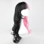 Black and Pink Mixed Color Ponytail 70cm Gothic Lolita Curly Cosplay Wig