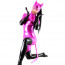 Black and Fuschia Shiny Metallic Women's Catsuit