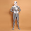 Black and White Stripes Zombie Head Lycra Zentai