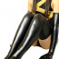 Black Mixed Color Shiny Metallic Women Spandex Leotard