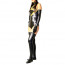 Black Mixed Color Shiny Metallic Women Spandex Leotard