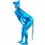 Blue Color Shiny Metallic Women Catsuit 