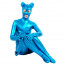 Blue Color Shiny Metallic Women Catsuit 