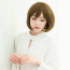 Brown Light 12in Side Bang Bob Lovely Short Hair Lolita Cosplay Wig