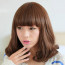 Brown Light 14in Full Bang Lovely Curly Hair Lolita Cosplay Wig