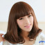 Brown Light 14in Full Bang Lovely Curly Hair Lolita Cosplay Wig