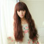 Brownish Red 27in Full Bang Long Curly Hair Lolita Cosplay Wig