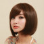 Dark Brown 15in Side Bang Bob Lovely Short Straight Hair Lolita Cosplay Wig