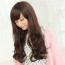 Dark Brown 24in Side Bang Long Curly Hair Lolita Cosplay Wig