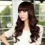 Dark Brown 26in Full Bang Long Curly Hair Lolita Cosplay Wig