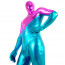 Fuschia and Cyan Mixed Color Shiny Zentai