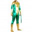 Golden and Green Mixed Color Shiny Metallic Spandex Catsuit with Tail
