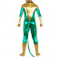 Golden and Green Mixed Color Shiny Metallic Spandex Catsuit with Tail