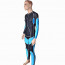 Long Sleeve Black and Blue Spandex Nylon Men's Catsuit