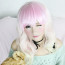 Lovely Vicky Zipper White and Pink Mixed 55cm Cosplay Lolita Wig