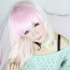 Lovely Vicky Zipper White and Pink Mixed 55cm Cosplay Lolita Wig