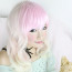 Lovely Vicky Zipper White and Pink Mixed 55cm Cosplay Lolita Wig