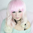 Lovely Vicky Zipper White and Pink Mixed 55cm Cosplay Lolita Wig