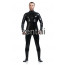 Man's Full Body Black Color Shiny Metallic Zentai(Front Zipper) 