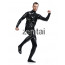 Man's Full Body Black Color Shiny Metallic Zentai(Front Zipper) 