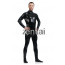 Man's Full Body Black Color Shiny Metallic Zentai(Front Zipper) 