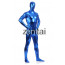 Man's Full Body Blue Color Shiny Metallic Zentai