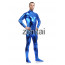 Man's Full Body Blue Color Shiny Metallic Zentai(Front Zipper)