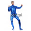 Man's Full Body Blue Color Shiny Metallic Zentai(Front Zipper)