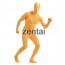 Man's Full Body Dark Orange Color Spandex Lycra Zentai