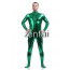 Man's Full Body Green Color Shiny Metallic Zentai(Front Zipper) 