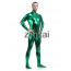 Man's Full Body Green Color Shiny Metallic Zentai(Front Zipper) 