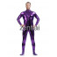 Man's Full Body Purple Color Shiny Metallic Zentai(Front Zipper) 