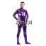 Man's Full Body Purple Color Shiny Metallic Zentai(Front Zipper) 