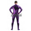 Man's Full Body Purple Color Shiny Metallic Zentai(Front Zipper) 