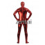Man's Full Body Red Color Shiny Metallic Zentai