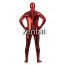 Man's Full Body Red Color Shiny Metallic Zentai