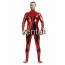 Man's Full Body Red Color Shiny Metallic Zentai(Front Zipper)