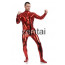 Man's Full Body Red Color Shiny Metallic Zentai(Front Zipper)